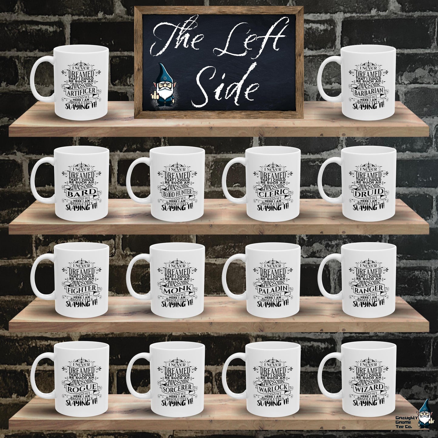 D20 Character Class Mugs for 14 DnD, RPG & MMORPG Classes - Tabletop/Online Games - 11oz/15oz White or Black - Gifts for Gamers and Parties!