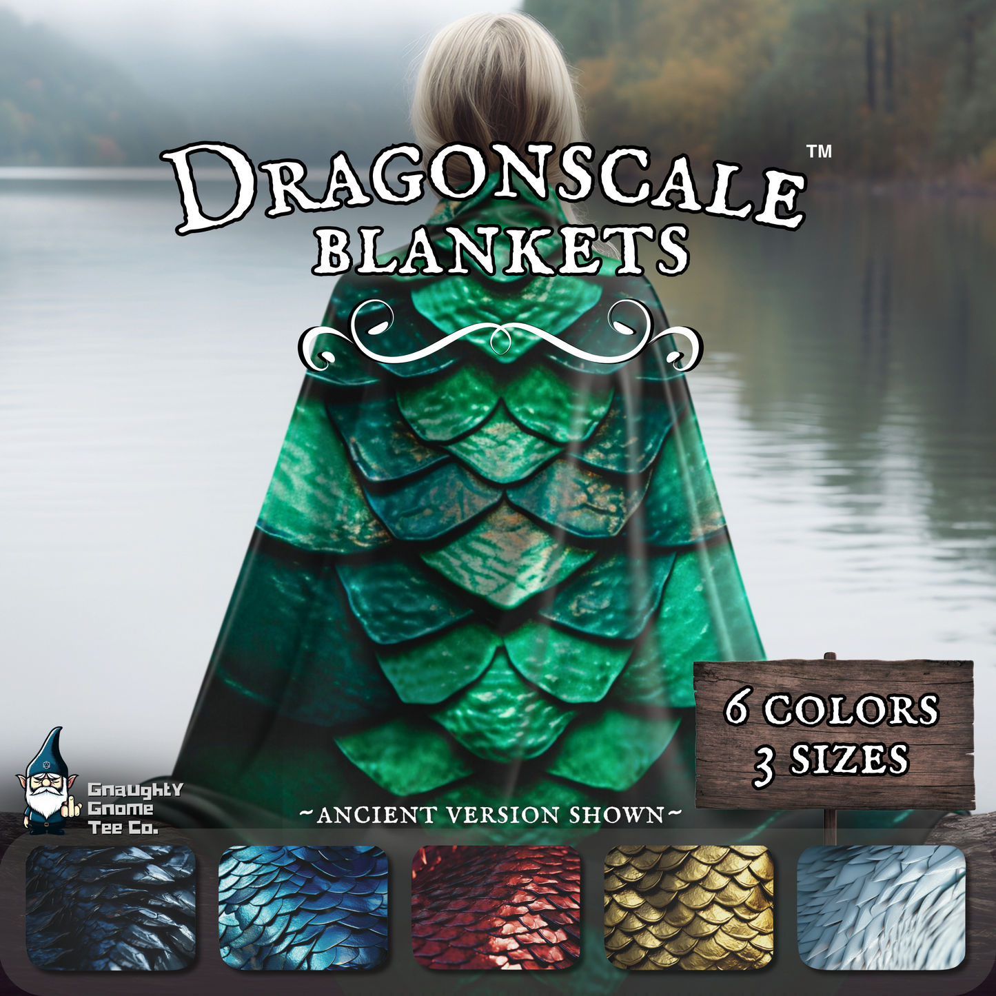 Dragonscale Blankets | Cozy Fantasy Throws for Gaming, Home Decor and Great Gifts for Dragon Lovers of All Ages | 6 Colors, 3 Sizes