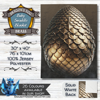 Metallic Dragons' Egg Baby Swaddle Blankets - Brass, Silver, Gold, Copper or Bronze - 30" x 40" - Great gift for Mothers of Dragons!