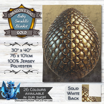 Metallic Dragons' Egg Baby Swaddle Blankets - Brass, Silver, Gold, Copper or Bronze - 30" x 40" - Great gift for Mothers of Dragons!