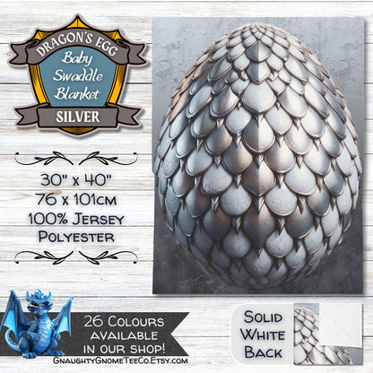 Metallic Dragons' Egg Baby Swaddle Blankets - Brass, Silver, Gold, Copper or Bronze - 30" x 40" - Great gift for Mothers of Dragons!