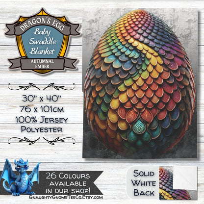 Rainbow Dragons' Egg Baby Swaddle Blankets - Choose from 4 Multicoloured designs - 30" x 40" - Great Gifts for Mothers of Dragons!