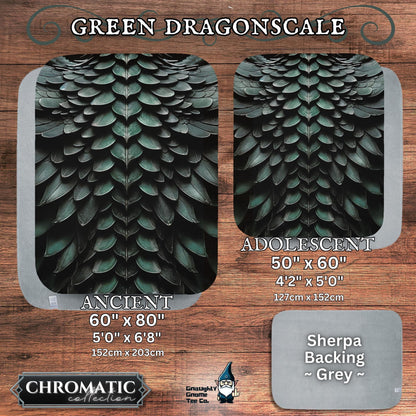 Dragonscale Blanket Chromatic Collection - Inspired by Mythical Dragons - Sherpa Back - 5 Colours, 2 Sizes, Great Gamer or Dragon Lover Gift