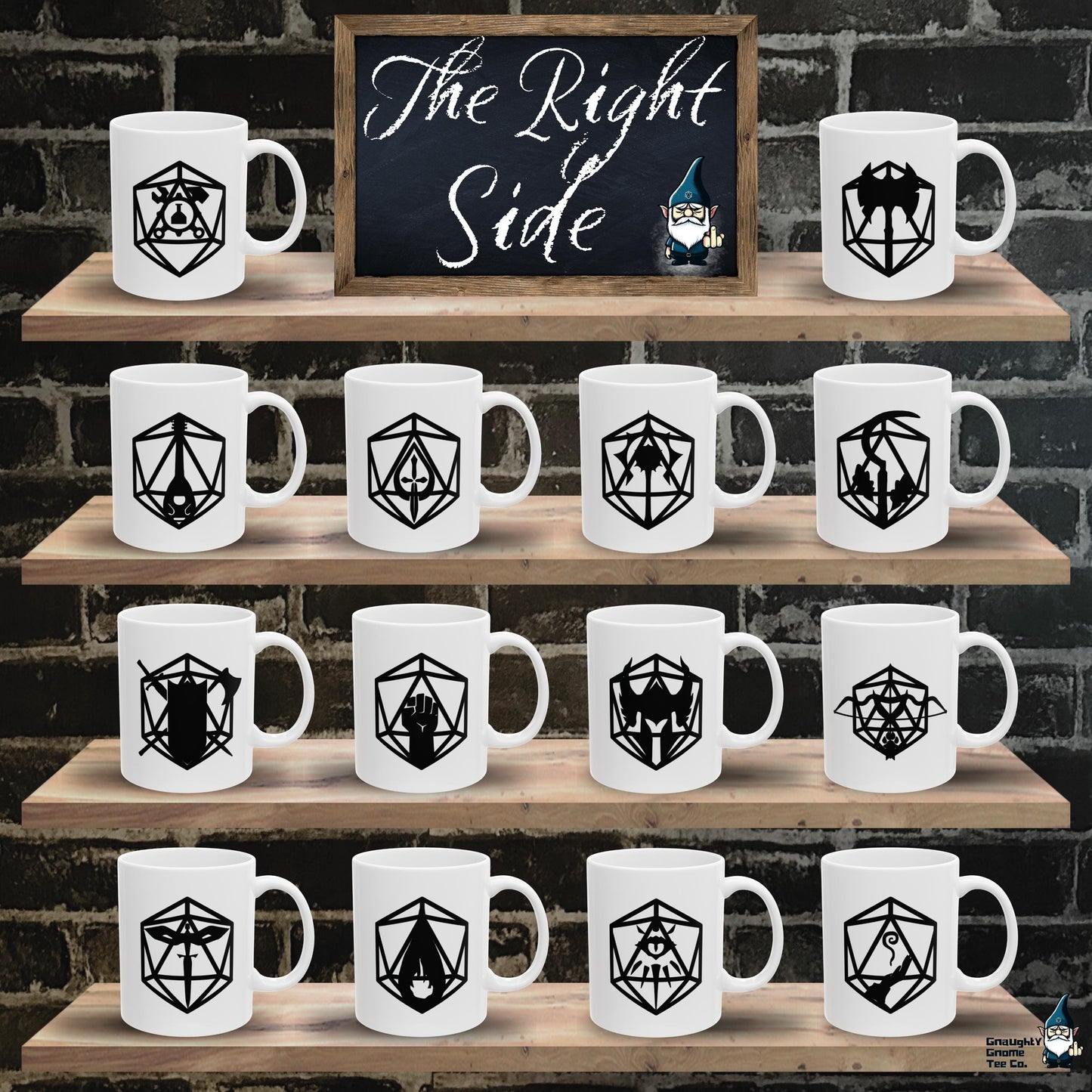 D20 Character Class Mugs for 14 DnD, RPG & MMORPG Classes - Tabletop/Online Games - 11oz/15oz White or Black - Gifts for Gamers and Parties!