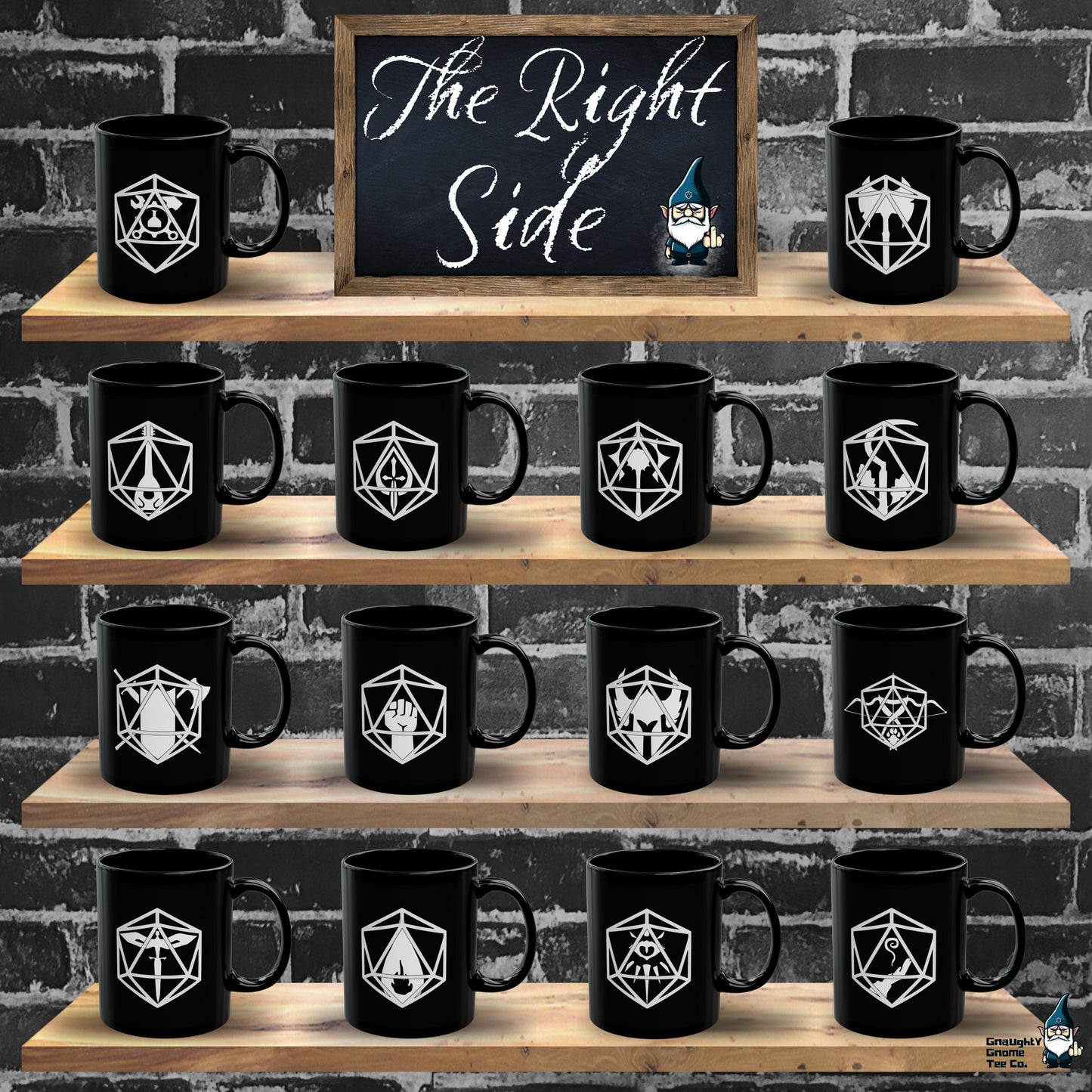 D20 Character Class Mugs for 14 DnD, RPG & MMORPG Classes - Tabletop/Online Games - 11oz/15oz White or Black - Gifts for Gamers and Parties!