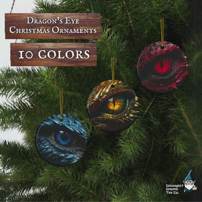 Dragon's Eye 3" Round Ceramic Christmas Ornaments