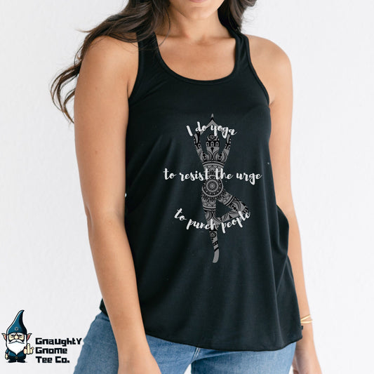 Funny Yoga Racerback Tank - I Do Yoga to Resist...