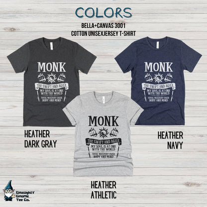 DnD MONK T-shirt - The Swift and Agile