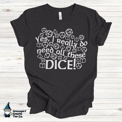 DnD Lifestyle T-shirt - All These Dice!