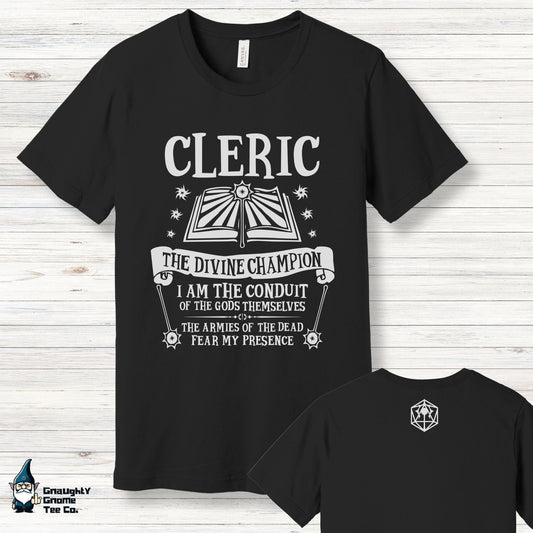 DnD CLERIC Tshirt - The Divine Champion