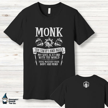 DnD MONK T-shirt - The Swift and Agile