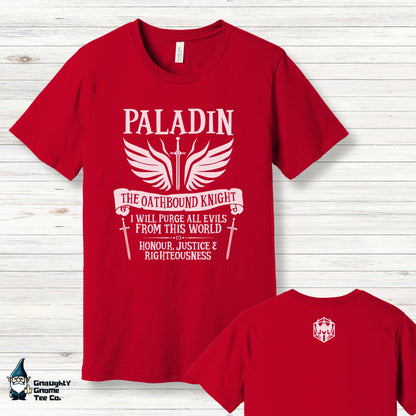 DnD PALADIN T-shirt - The Oathbound Knight