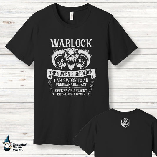 DnD WARLOCK T-shirt - The Sworn & Beholden