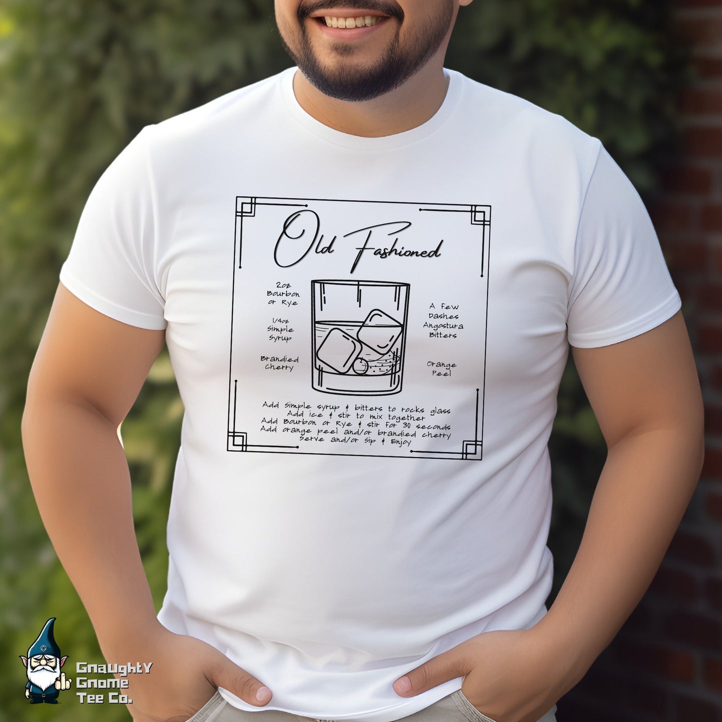 Cocktail Recipe T-shirt - Old Fashioned