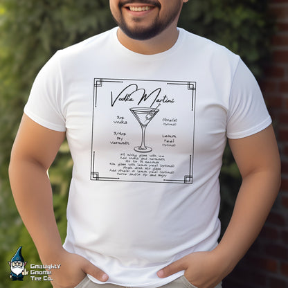 Cocktail Recipe T-shirt - Vodka Martini