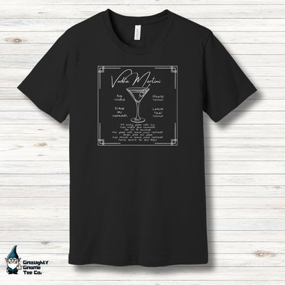 Cocktail Recipe T-shirt - Vodka Martini