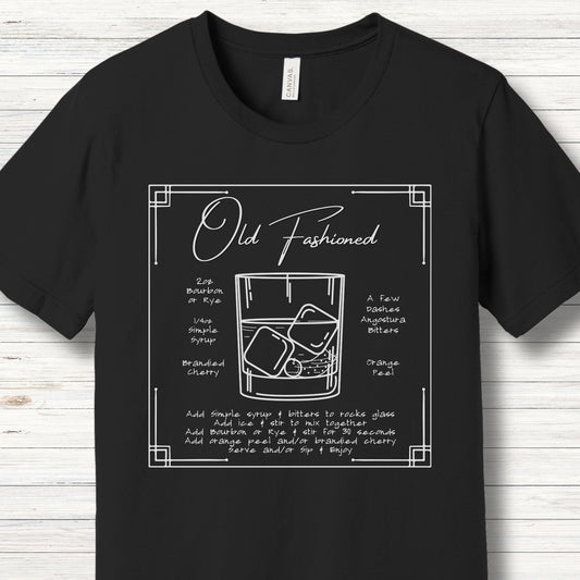 Cocktail Recipe T-shirt - Old Fashioned