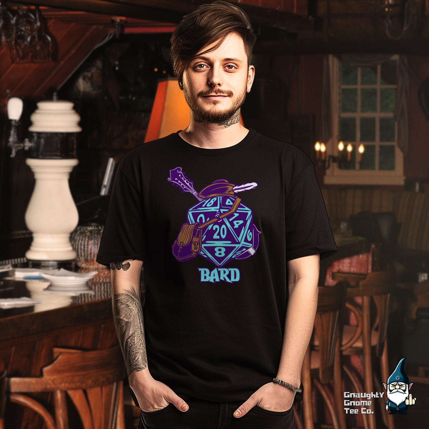 DnD BARD T-shirt - D20 Style