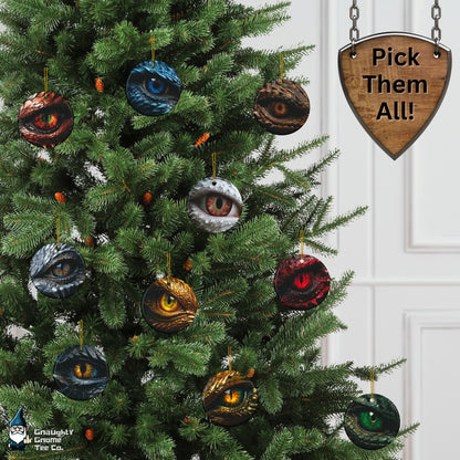 Dragon's Eye 3" Round Ceramic Christmas Ornaments