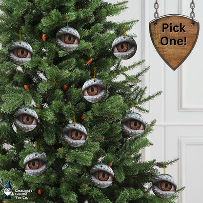 Dragon's Eye 3" Round Ceramic Christmas Ornaments