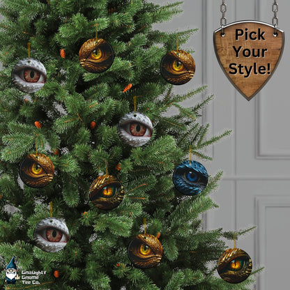 Dragon's Eye 3" Round Ceramic Christmas Ornaments