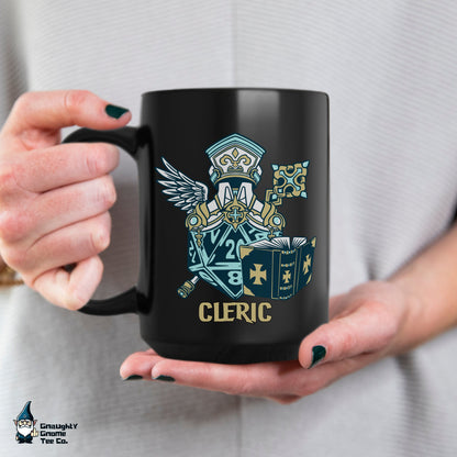 DnD CLERIC 15oz Mug - D20 Class Style - Available in Black or White