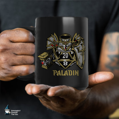 DnD PALADIN Mug - 15oz D20 Class Style - Choose from White or Black
