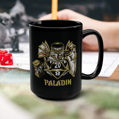 DnD PALADIN Mug - 15oz D20 Class Style - Choose from White or Black