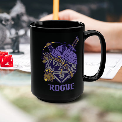 DnD ROGUE Mug - 15oz D20 Class Style - Choose from White or Black