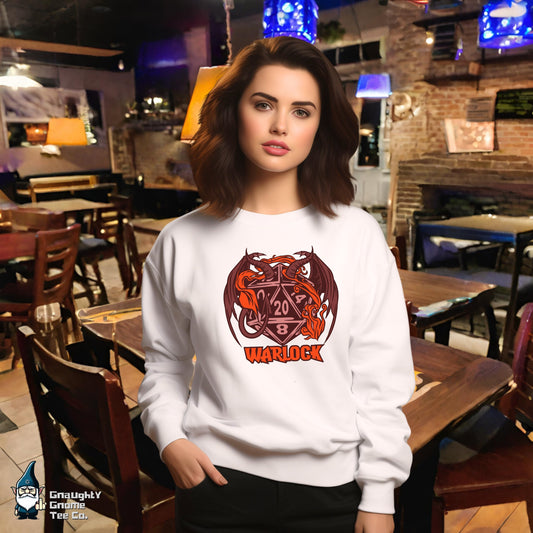 DnD WARLOCK Sweatshirt - D20 Class Style - Available in 12 Colors