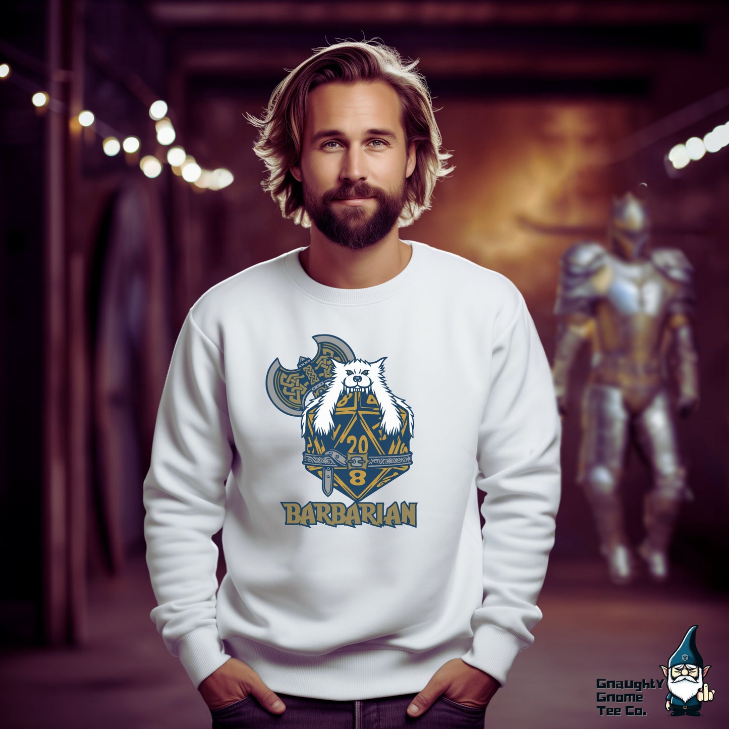 DnD BARBARIAN Sweatshirt - D20 Class Style - Available in 12 Colours