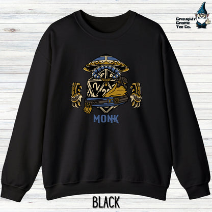 a black sweatshirt with the words monk on it
