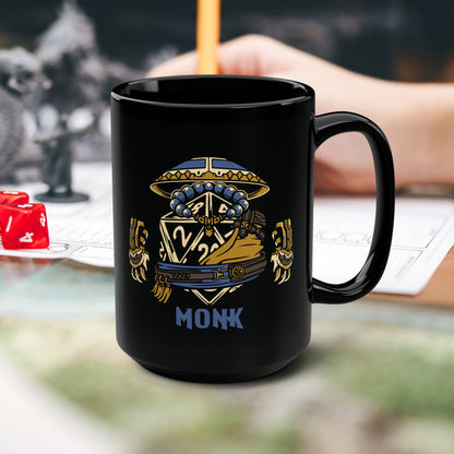 DnD MONK Mug - 15oz D20 Class Style - Choose from White or Black