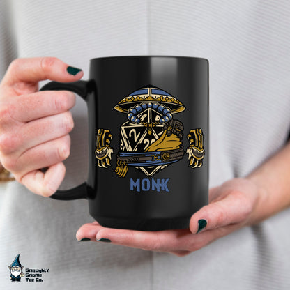 DnD MONK Mug - 15oz D20 Class Style - Choose from White or Black