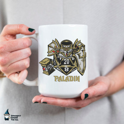 DnD PALADIN Mug - 15oz D20 Class Style - Choose from White or Black