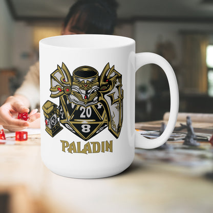 DnD PALADIN Mug - 15oz D20 Class Style - Choose from White or Black