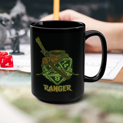 DnD RANGER Mug - 15oz D20 Class Style - Choose from White or Black