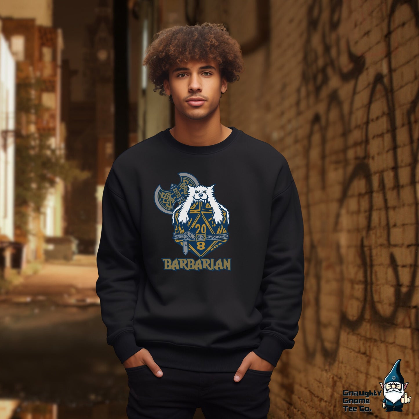 DnD BARBARIAN Sweatshirt - D20 Class Style - Available in 12 Colors