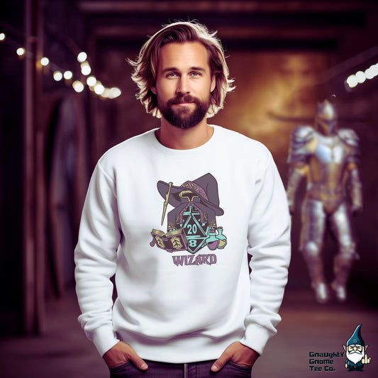 DnD WIZARD Sweatshirt - D20 Class Style - Available in 12 Colors