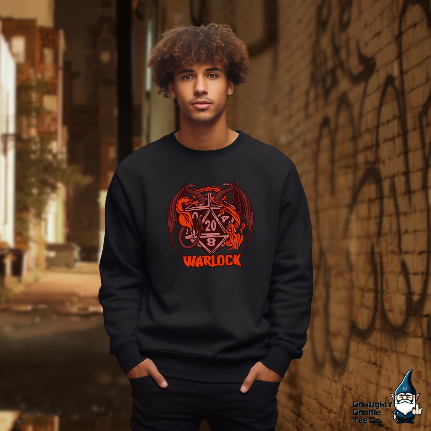 DnD WARLOCK Sweatshirt - D20 Class Style - Available in 12 Colours