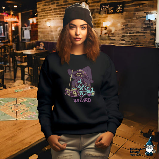 DnD WIZARD Sweatshirt - D20 Class Style - Available in 12 Colours